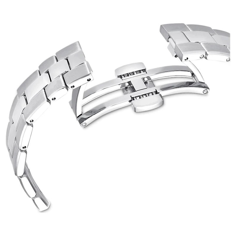 Octea lux sport watch, Swiss Made, Metal bracelet, Purple, Stainless steel by SWAROVSKI