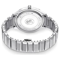 Dextera 3-hand watch, 37mm, Swiss Made, Metal bracelet, Silver Tone, Stainless steel by SWAROVSKI