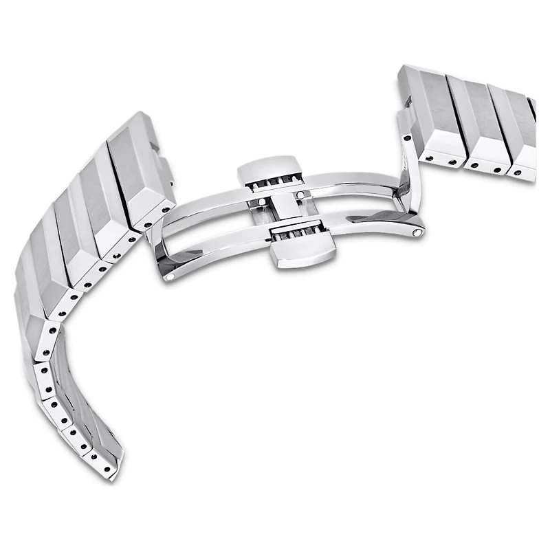 Dextera 3-hand watch, 37mm, Swiss Made, Metal bracelet, Silver tone, Stainless steel by SWAROVSKI