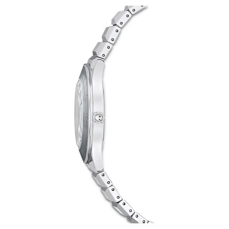 Dextera 3-hand watch, 37mm, Swiss Made, Metal bracelet, Silver Tone, Stainless steel by SWAROVSKI