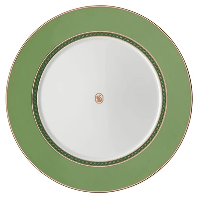 Signum dinner plate, Porcelain, Green by SWAROVSKI