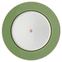 Signum dinner plate, Porcelain, Green by SWAROVSKI