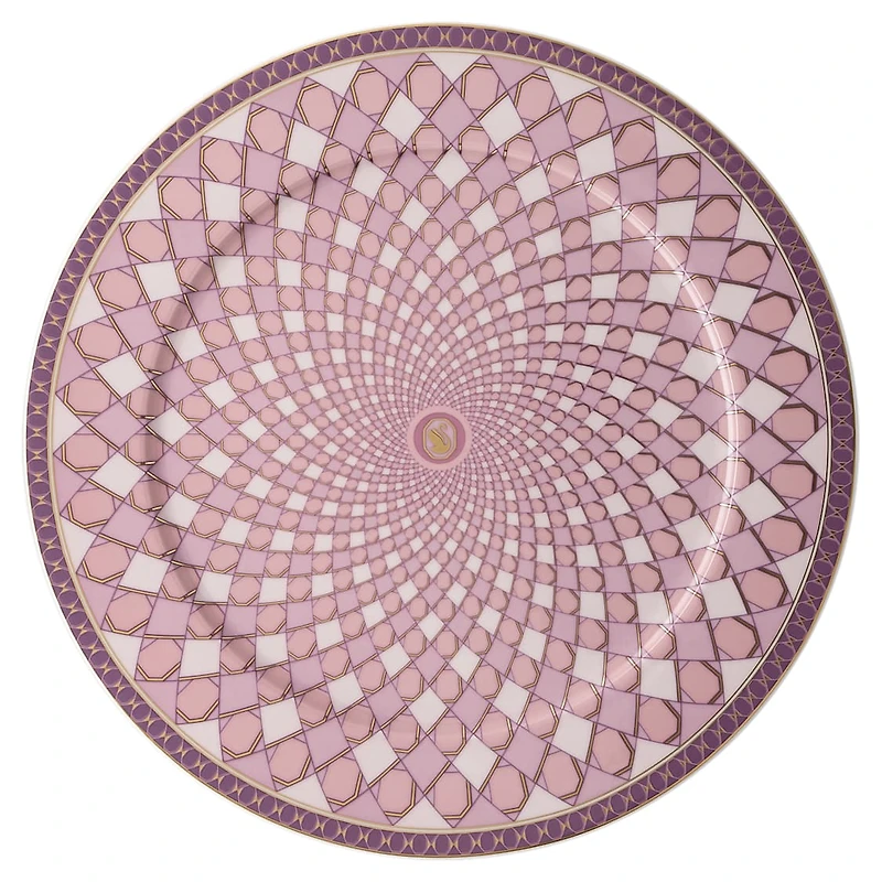 Signum service plate, Porcelain, Large, Pink by SWAROVSKI