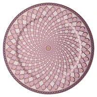 Signum service plate, Porcelain, Large, Pink by SWAROVSKI