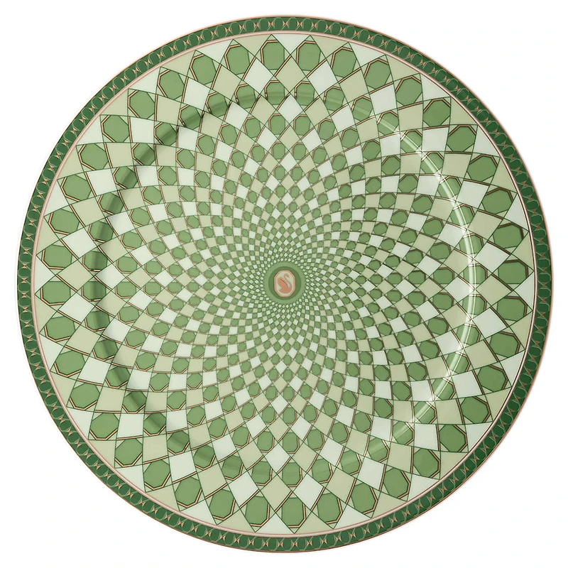 Signum service plate, Porcelain, Green by SWAROVSKI