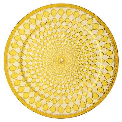 Signum service plate, Porcelain, Large, Yellow by SWAROVSKI