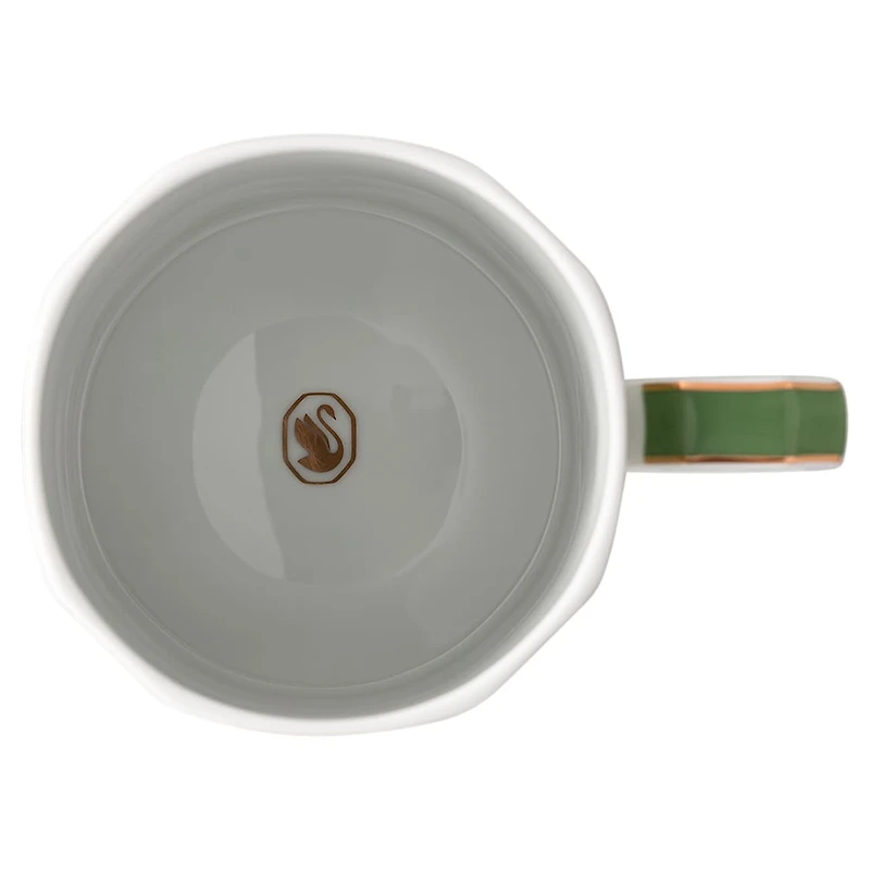 Signum mug with lid, Porcelain, Green by SWAROVSKI