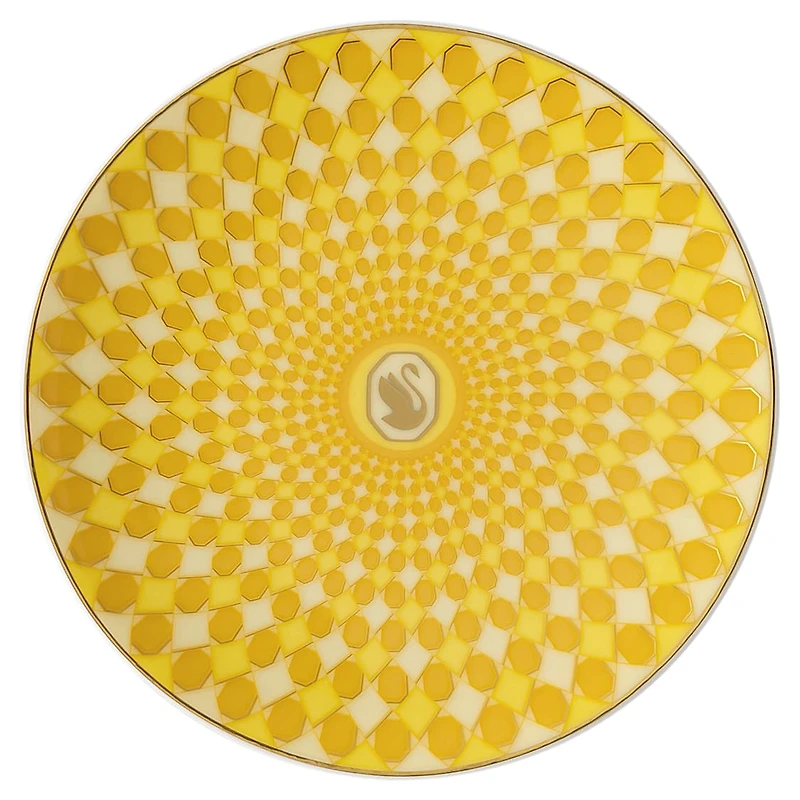 Signum plate, Porcelain, Small, Yellow by SWAROVSKI
