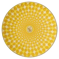 Signum plate, Porcelain, Small, Yellow by SWAROVSKI