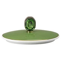 Signum sugar bowl, Porcelain, Green by SWAROVSKI