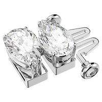 Matrix extender, Pear cut, White, Rhodium plated by SWAROVSKI