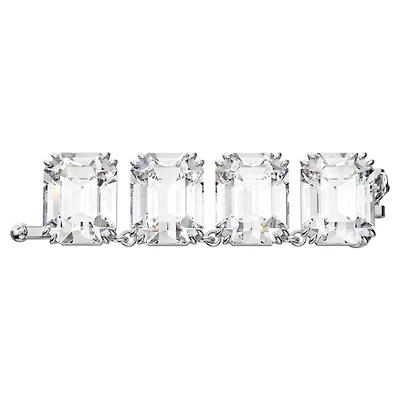 Millenia extender, Octagon cut, White, Rhodium plated by SWAROVSKI