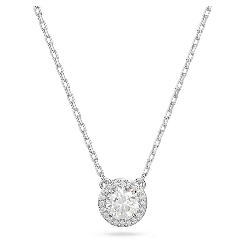 Una Angelic pendant, Round cut, Pavé, White