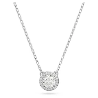 Una Angelic pendant, Round cut, Pavé, White