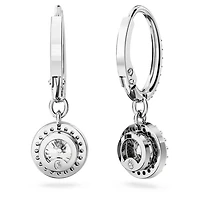 Una Angelic drop earrings, Round cut, Pavé, White