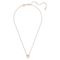 Una Angelic pendant, Round cut, Pavé, White, Rose gold-tone plated by SWAROVSKI