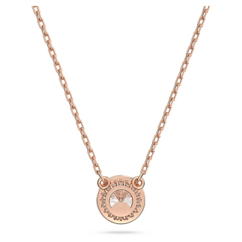 Una Angelic pendant, Round cut, Pavé, White, Rose gold-tone plated by SWAROVSKI