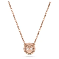Una Angelic pendant, Round cut, Pavé, White, Rose gold-tone plated by SWAROVSKI