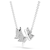 Idyllia Lilia necklace, Butterfly, White, Rhodium plated by SWAROVSKI