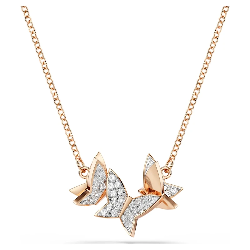 Idyllia Lilia necklace, Butterfly, White