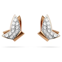 Idyllia Lilia drop earrings, Butterfly, Long, White, Rose gold-tone plated by SWAROVSKI