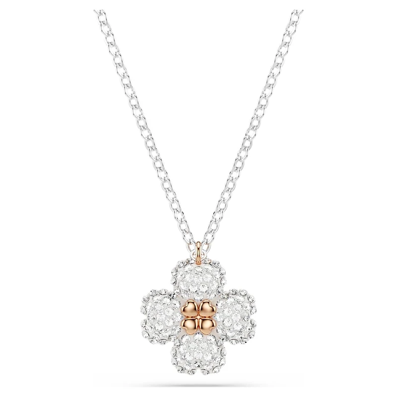 Latisha pendant, Flower, Pink, Mixed metal finish by SWAROVSKI