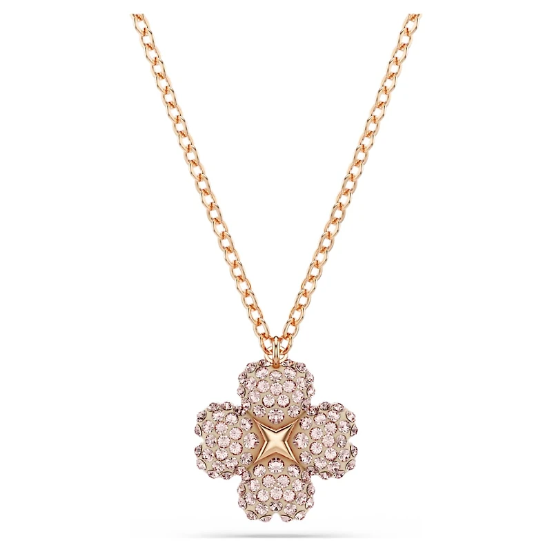 Latisha pendant, Flower, Pink, Rose gold-tone plated by SWAROVSKI