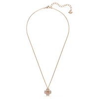 Latisha pendant, Flower, Pink, Rose gold-tone plated by SWAROVSKI