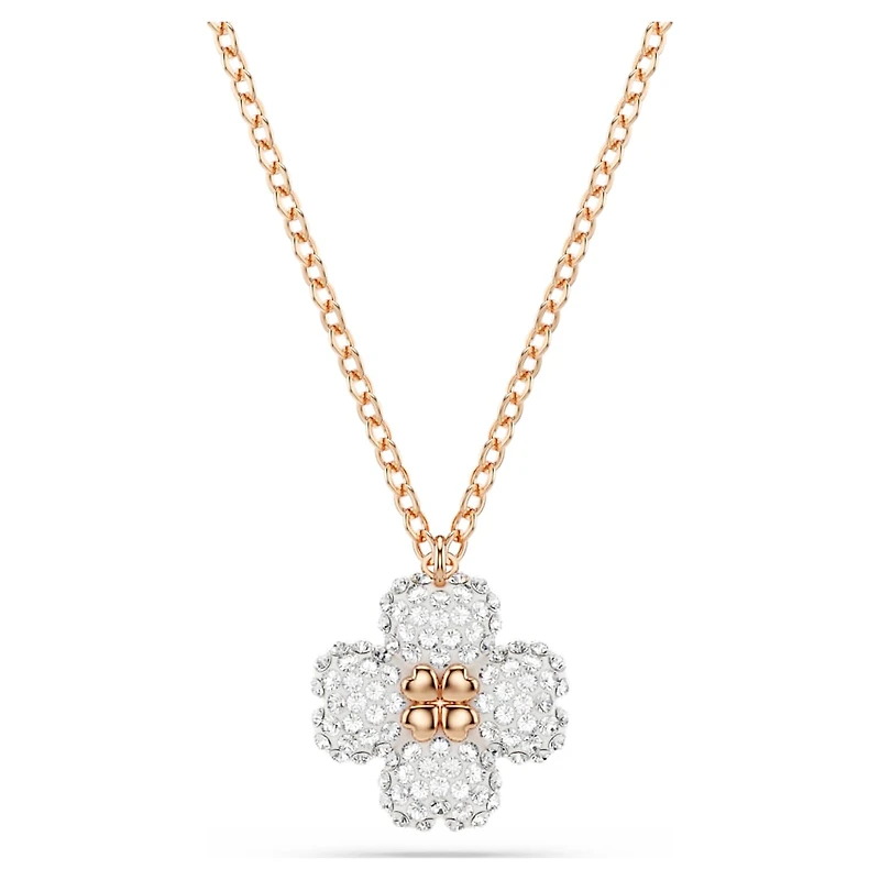 Latisha pendant, Flower, Pink, Rose gold-tone plated by SWAROVSKI