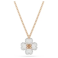 Latisha pendant, Flower, Pink, Rose gold-tone plated by SWAROVSKI