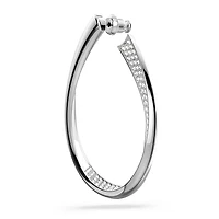 Exist hoop earrings, Medium, White, Rhodium plated by SWAROVSKI