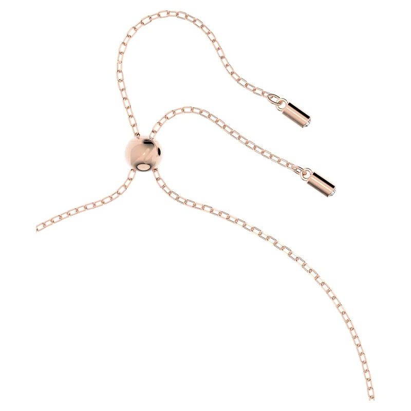 Dextera pendant, Interlocking loop, White, Rose gold-tone plated by SWAROVSKI