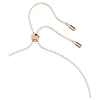 Dextera pendant, Interlocking loop, White, Rose gold-tone plated by SWAROVSKI