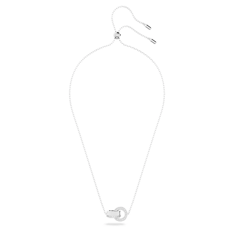 Dextera pendant, Pavé, White, Rhodium plated by SWAROVSKI