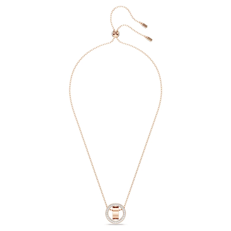 Dextera pendant, pavé, White, Rose gold-tone plated by SWAROVSKI