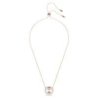 Dextera pendant, Pavé, White, Rose gold-tone plated by SWAROVSKI