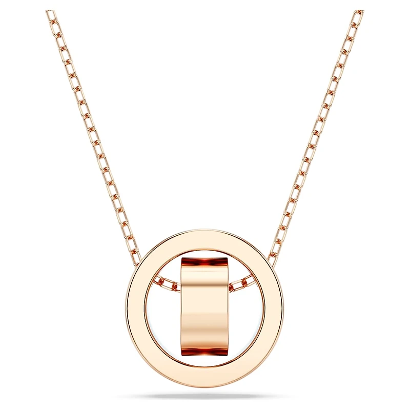 Dextera pendant, pavé, White, Rose gold-tone plated by SWAROVSKI