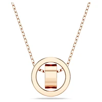 Dextera pendant, Pavé, White, Rose gold-tone plated by SWAROVSKI