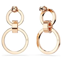 Hollow hoop earrings, White, Rose gold-tone plated by SWAROVSKI