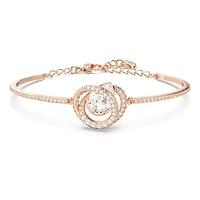 Generation bangle, White, Rose gold-tone plated by SWAROVSKI