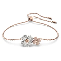 Latisha bracelet, Flower, Multicoloured, Rose gold-tone plated by SWAROVSKI