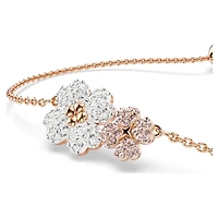 Latisha bracelet, Flower, Multicoloured, Rose gold-tone plated by SWAROVSKI