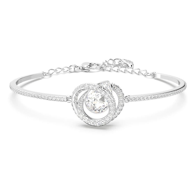 Generation bangle, White, Rhodium plated by SWAROVSKI