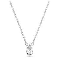 Stilla pendant, Pear cut, White, Rhodium plated by SWAROVSKI