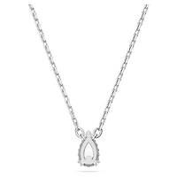 Stilla pendant, Pear cut, White, Rhodium plated by SWAROVSKI