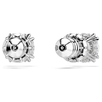 Stilla stud earrings, Round cut, White