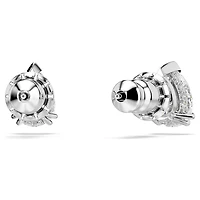 Stilla stud earrings, Pear cut, White, Rhodium plated by SWAROVSKI