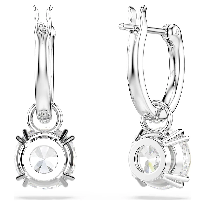 Stilla drop earrings, Round cut, White