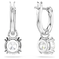 Stilla drop earrings, Round cut, White