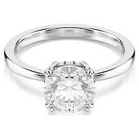 Stilla cocktail ring, Round cut, White, Rhodium plated by SWAROVSKI